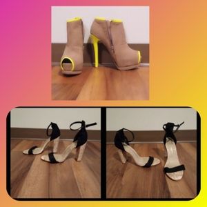 Open toe block heel scandles & open toe booties